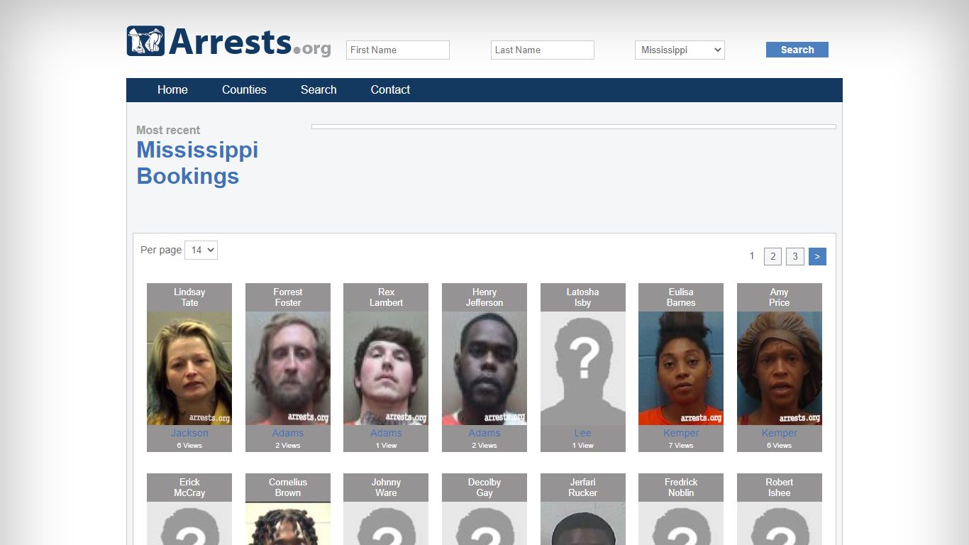 Mississippi Arrests and Inmate Search